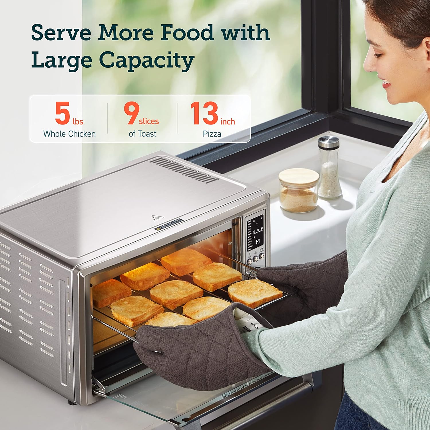 Air Fryer Toaster Oven Combo 13-in-1 32Qt APP & Voice Control Convection Oven Countertop
