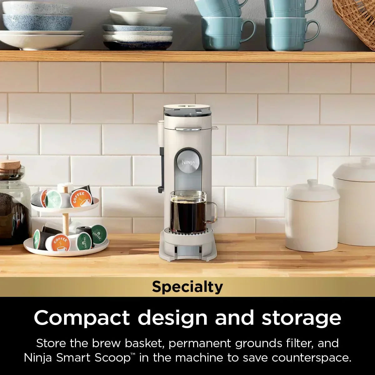 Ninja Coffee Maker Single Cup Brews with pods and grounds K-Cup compatible 4 brewing methods