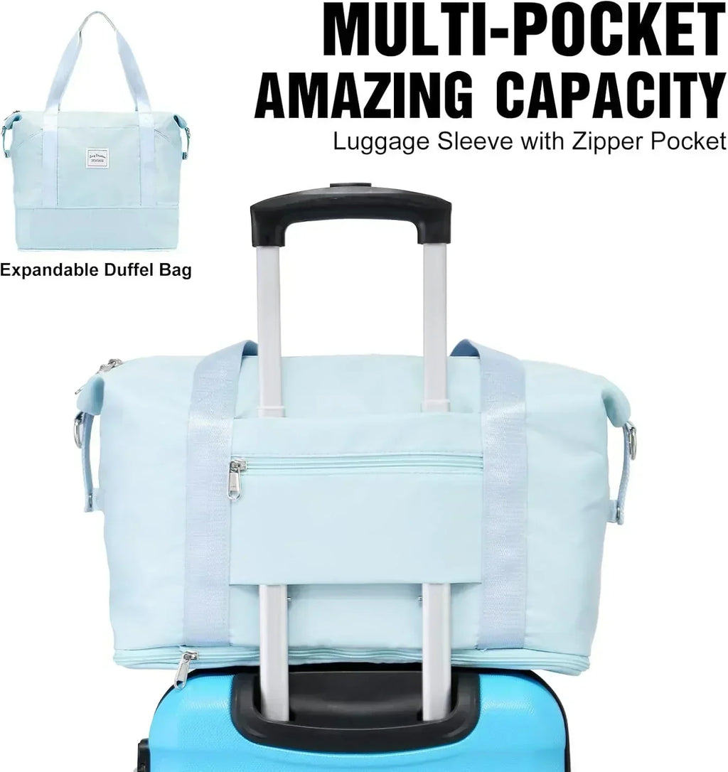 LONG VACATION 6 Piece Luggage Set Carry on Suitcase with ABS+PC hardshell Spinner Wheels
